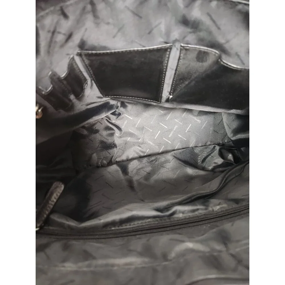 Samsonite By Heritage Industries Black W/Brown Trim Leather Travel Bag